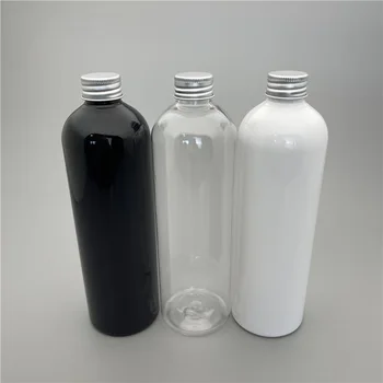 400ML X 15 Üres Műanyag Kozmetikai Tartály, Alumínium Csavaros Kupakkal Samponos Mosás Csomag Üveg 400g Folyékony Szappan Testápoló Üvegek