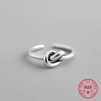 2018 Új Tőzsdei S925 Sterling Ezüst Thai Ezüst Divat A Retro Személyiség Csomózott Nyitó Gyűrű
