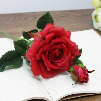 10db DIY Rózsa Gyönyörű Mesterséges Virágokat Az Esküvői Igazi Érintse meg a Virágok, Esküvői Kiegészítők, Szülinapi Parti Dekoráció Bazsarózsa