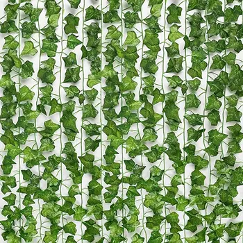 230cm zöld selyem mesterséges Lóg borostyán levél növények szőlő levelek 1db diy Otthoni Fürdőszoba Dekoráció Kerti Parti Dekoráció