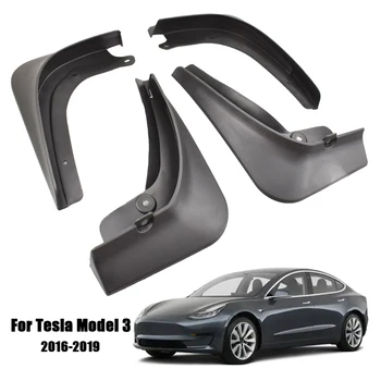 4db Öntött sárfogó A Tesla Model 3-2016~2021 Meghatározott Mudflaps Splash Őrök Fedél Mudguards Első Hátsó