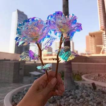 Galaxy Rose Örökre Virág Művirágok Crystal Rose Egyedi Ajándékok A Doktori Színes Mesterséges Virág Galaxy Műanyag