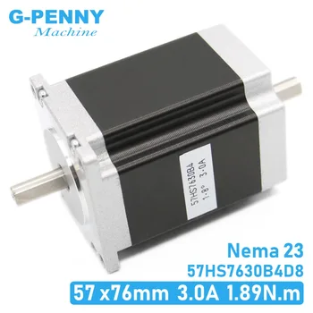 NEMA23 léptető motor kettős tengely 57x76mm D=8 mm-es 1.89 N. m 3A 4-Vezető 1.8 fokos dupla tengely CNC gép 3D-s nyomtató!