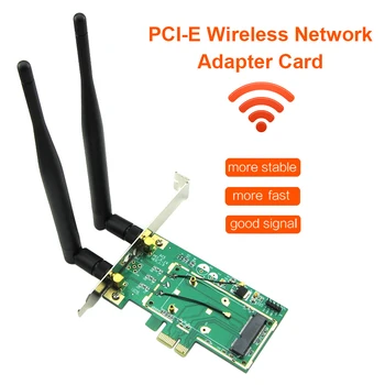 Vezeték nélküli Hálózati Kártya, WiFi, Mini PCI-E Express PCI-E Adapter, 2 Antenna, WiFi Bluetooth-kompatibilis Átalakító Adapter Kártya