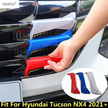 Autó Elülső Hood Rács Rács Nettó Szalag Dekorációs Fedél Kárpitozás, Hyundai Tucson NX4 2021 2022 Külső 3DB Műanyag Tartozékok
