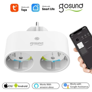 Gosund EU 2 In1 Tuya Intelligens Élet WiFi Outlet Kompatibilis A Google Haza Alexa Smart Socket Otthoni Automatizálási Rendszer 16A