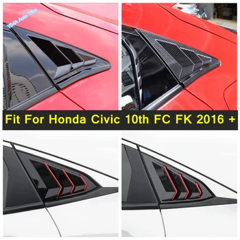 Lapetus Külső Részek Alkalmas Honda Civic 10 FC-FK 2016 - 2020 Oldali Hátsó Ablak Kanál Louver Kioldó Matrica Takarja Trim ABS