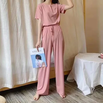 A nők Otthoni Ruhát Nyári Hálóruházat Társalgó Meghatározott Homewear Női Pizsama Szett Nadrág Haza Öltöny Haza Ruhát a Nők Loungewear
