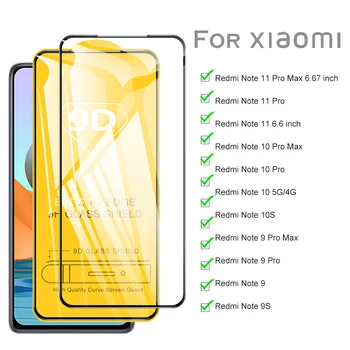 A Xiaomi Redmi Megjegyzés 11 9 10 Pro Max Edzett Üveg 9D Teljes Borító Védőfólia Redmi Megjegyzés 10 Pro Max 10 4G 5G 10 9 9S