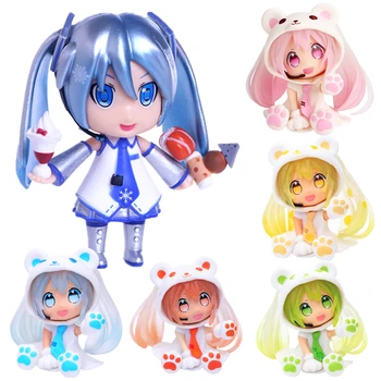 Japán Anime Baba Aranyos Hatsune Miku Q Autó Dekoráció Kis Szobor Akciófigura Játék Torta Dekoráció Gyerek Játékok, Lányok Ajándék