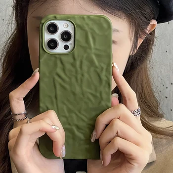 Retro Matcha Zöld Művészeti Tin Papír Minta Esetében iPhone 11 13 12 Pro Max XS XR X Mini 8 7 Plus Hűvös, Puha Szilikon hátlapot