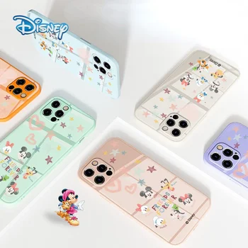 Disney Mickey Minnie Rajzfilm Üveg Mobil Telefon tok iPhone 13 12 11 Pro Max Mini XR XS, Plusz Aranyos Mobiltelefon a Hátsó borító