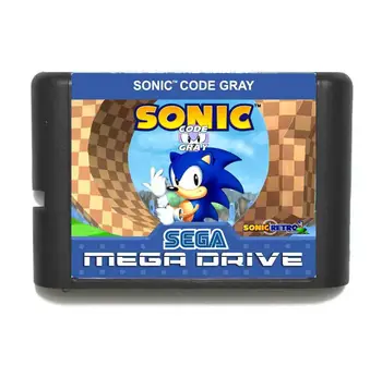 Sonic Kód Szürke MD 16 bites Játék-Kártya A Sega Mega Drive Genesis