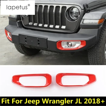 A Jeep Wrangler a JL 2018 2019 2020 Előtt Fejét Ködlámpa Lámpa Keret Fröccsöntés Fedezze =Trim Piros / Matt / Szénszálas Tartozékok