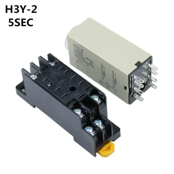 1SET H3Y-2 220V Kis idő relé 5S ST6P elektronikus relé bekapcsolási késleltetés