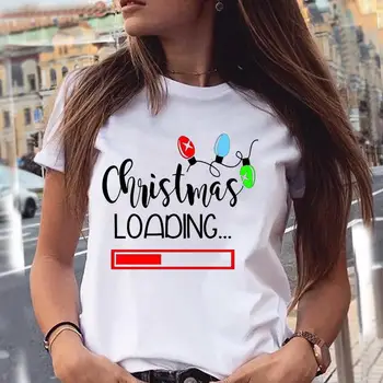 A Nők Ünnepi Szezon Trend Stílusú Boldog Karácsonyt Új Évet T Felső Nyomtatás Rajzfilm Póló Női Tshirt Pólók Graphic Tee