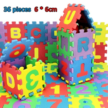 36/set 6*6CM Száma Állat Mintás Bébi Játék Mat Puzzle Játékok A Gyerekeknek, a Gyerekek EVA Hab a Jóga Tele Szőnyeg Padló Tapete