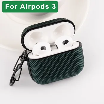 Nylon Szövet Borító Airpods 3 Esetben Anti-őszi Fülhallgató tok Apple AirPods 3 Esetben Accessorie Vezeték nélküli Fülhallgató A Kulcstartó