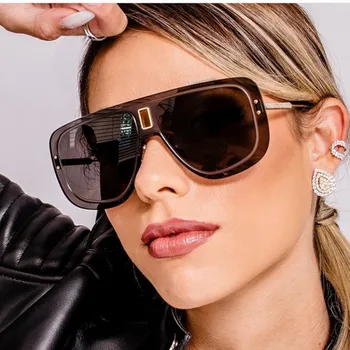 Luxus Márka Tér Tervező Nőknek 2021 Új Divat Egy Darab Napszemüvegek Túlméretezett Elegáns Retro Szemüvegek Trend Nagy Árnyalatok