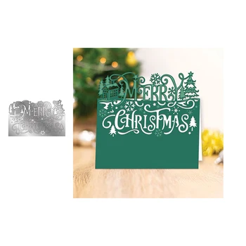 2021 Merry Christmas Tree House Fémforgácsolási Meghal Kézműves Scrapbooking Kézzel Készített Kés Penész Penge Ütés Stencil Meghal Vágott Modell