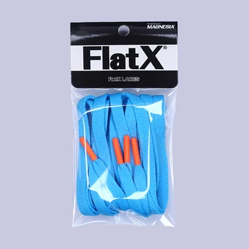 FlatX 8 mm-es Észak-Karolina, Kék/ Neon Narancssárga Színű Fém Tippek Cipőfűző Magas Színvonalú Szakmai Cipő Fűzővel Cipőfűző Lacet