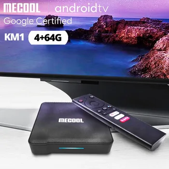 Mecool TV Media Player KM1 Amlogic S905X3 Adnroid 10.0 4G+64G 4K S905X3 Voice Control Support Youtube-ról 4K Kettős Wifi Set Top Box