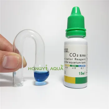 1 készlet üveg CO2 hosszú távú monitor akvárium CO2-koncentráció érzékelőt tartalmaz CO2 vizsgálati oldat CO2 ellátás csepp típusú monitor