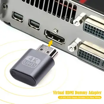 A Bitcoin BTC Bányász Bányász, HDMI-kompatibilis Virtuális videokártya 1.4 DDC EDID Dummy Zár Grafikus Kártya GPU Rig Emulátor