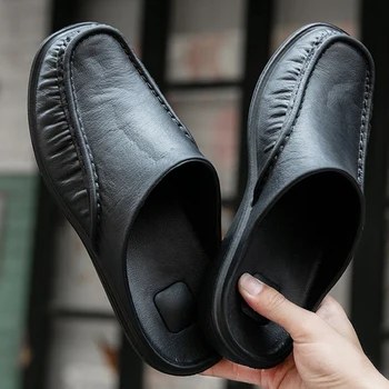 Forró Embert eladja Naplopók Csúszik Alkalmi Walking Shoes Férfi Fél Papucs Kényelmes, Puha kerti Papucs cipő Mérete 40-47