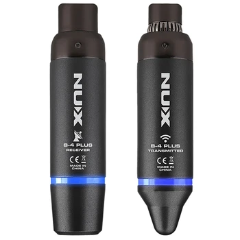 NUX B4 Plusz Újratölthető 2,4 GHZ-es 6-Csatornák Vezeték nélküli Mikrofon Rendszer Beépített Újratölthető Audio Adó Vevő