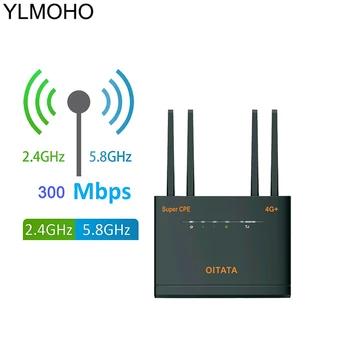 YLMOHO 4G LTE Wifi Router CPE Átjáró kétsávos, 2,4 G 5.8 G 300Mbps Wi-Fi, Szélessávú Mobil Hotspot Modem AP 4 Antenna 1 Wan/Lan