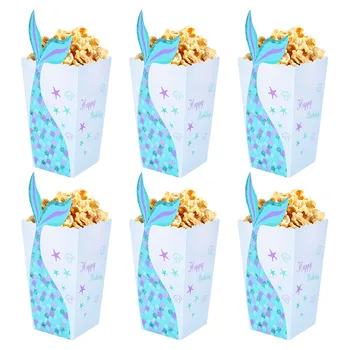 10db DIY Hableány Farok Egyszarvú díszdobozban Popcorn Édesség Süti Aranyos Papír Doboz Gyermek Születésnap Esküvő Dekoráció, Baba Zuhany