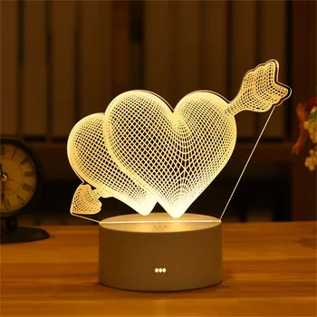 Valentin Nap a Gyerek Light Night 3D LED Éjszakai Fény Kreatív Asztal, Éjjeli Lámpa Romantikus Szív Medve Light lakberendezési Ajándék