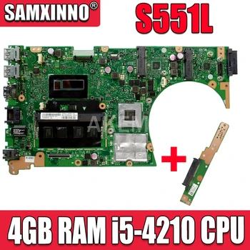 Küldj tábla+ S551LN REV 2.2 Alaplap Az Asus V551L S551L S551LB S551LN R553L Laptop alaplap a GT840M 4GB RAM, i5-4210 CPU