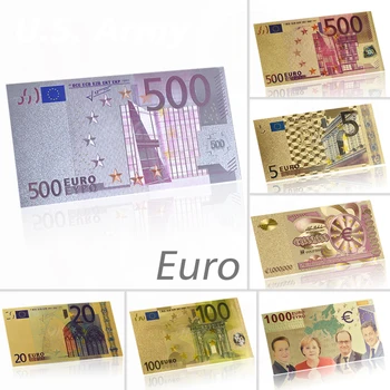 WR Színes Euro 500 Hamis Bankjegyek Ezüst Fólia Eurobankjegy-Bill papírpénz Gyűjtemény Bankjegyek a Souvenir Ajándék Dropshiping