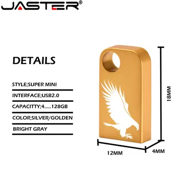 JASTER Szuper mini usb flash drive 8GB metalen pendrive 64 gb-os pendrive 16GB cle usb 2.0 pendrive 32 gb-os flash disk 128GB
