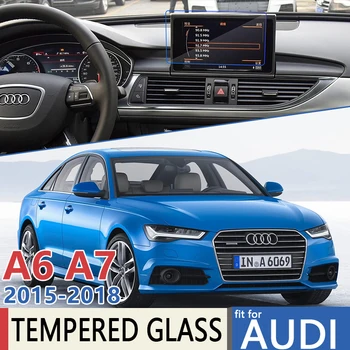 Audi A6 4G C7 A7 4G8 2015 2016 2017 2018 Autós Navigációs GPS Ultra-Vékony Film Full Screen Protector Edzett Üveg Tartozékok