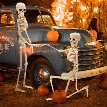 DIY Halloween Emberi Csontváz Kísértetjárta Ház Lóg Kellékek Csontváz Díszek Haza Gonosz Párt Horror Ijesztő Mozgatható, Nagy Koponya Dekoráció