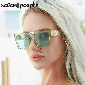 Divat Tér Napszemüveg Nők 2021 Luxus Márka Tervezője Trendi Túlméretezett napszemüvegek Férfi Vogue Nagy Keret Unisex Napszemüveg