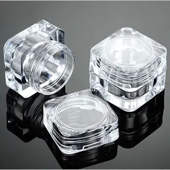 50pcs/tétel 5 Gramm Krém Minta Csomagolás Doboz, MINT a Magas minőségű Átlátszó Crystal Eye Cream Jar Tér Műanyag Kozmetikai Konténer