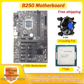 B250 Bányászati Alaplap BTC ETH Alaplap 12 PCIE Bányászati Rig USB 3.0 SATA3 LGA1151 A Bitcoin GPU Bányászati B250 Alaplap