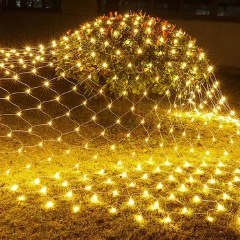 Kültéri Vízálló LED Háló String Fények 8 Módok Függöny Garland Karácsonyi Tündér Kerti Lámpák lakodalom Ünnep Lámpa Dekoráció