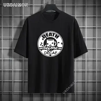 2021 Új Halála Előtt Koffeinmentes Tiszta Pamut Egyszerű T-Shirt Klasszikus Férfi Felsők Pólók Egyszerű Stílus Felszerelt TShirts Pamut Legújabb Pólók