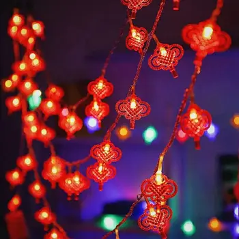 LED Akkumulátoros Fesztivál New Year Party Kellékek Éjszakai Fények, Lámpák Dekor Lámpa Lámpa String Világos Piros Lámpás