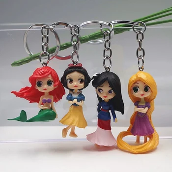 Disney Anime Kulcstartó Hableány Hófehérke Mulan Mini Akció, Hosszú Hajú Figura Kulcstartó Modell Lányok, Gyerekek, Gyerekeknek, Ajándék Játékok