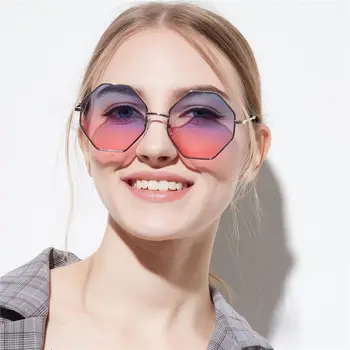 Egyedi Napszemüveg Nők Hatszög napszemüvegek Női Vintage Retro Sokszög Fekete Barna Piros Kis Szemüveges Férfi Árnyalatok