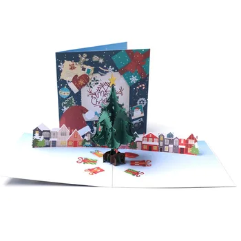Karácsonyi kártyát, ünnep, ajándék kártya egyéni üdvözlő kártya 3D háromdimenziós Karácsonyi tőke kreatív DIY Képeslap