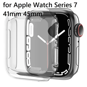Teljes védőtok Apple Nézni Sorozat 7 41 mm-es, 45 mm, Puha Borító Lökhárító Képernyő Védő iWatch Sorozat 7 Ügy