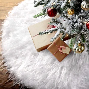 Fehér Karácsonyfa Szoknya Plüss Műszőrme Karácsonyfa Szőnyeg Boldog Karácsonyt Fa Dekoráció Dísz Új Év Navidad Lakberendezés