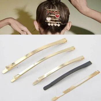 10db KC Arany Színű Hairclips Beállítás 60/83cm Hajtű Üres Alap DIY Ékszerek Készítése, Kézzel készített Gyöngy Haj Klipek Tartozékok